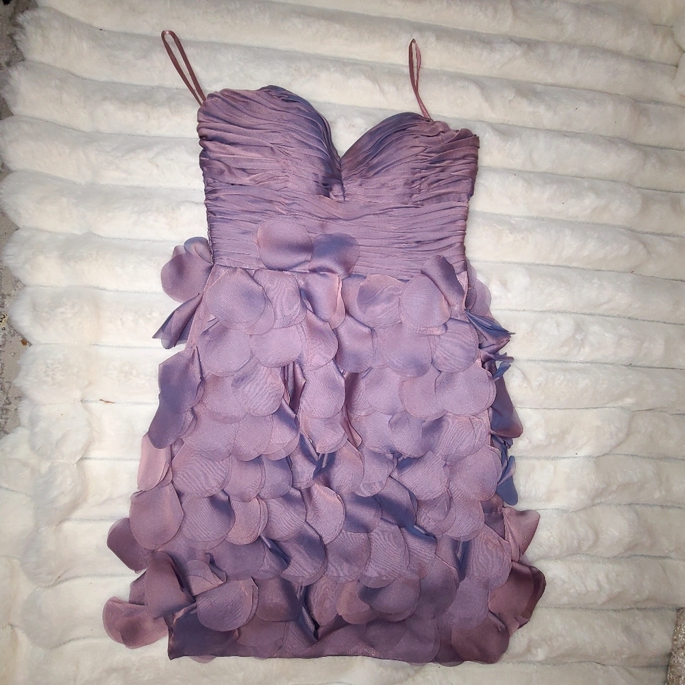 Purple Ruffled Tiered Sweetheart Mini Dress - Picture 4 of 13